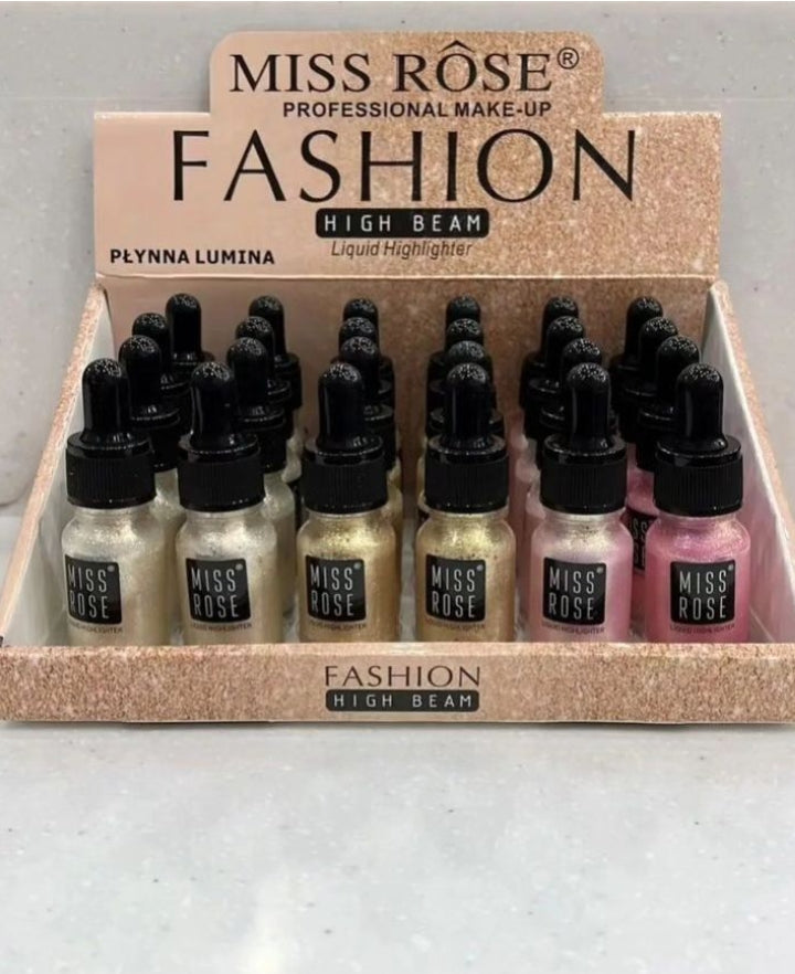 1 Piece Miss Rose High Beam Liquid Highlighter – Radiance in Every Drop! 10ml - Golden